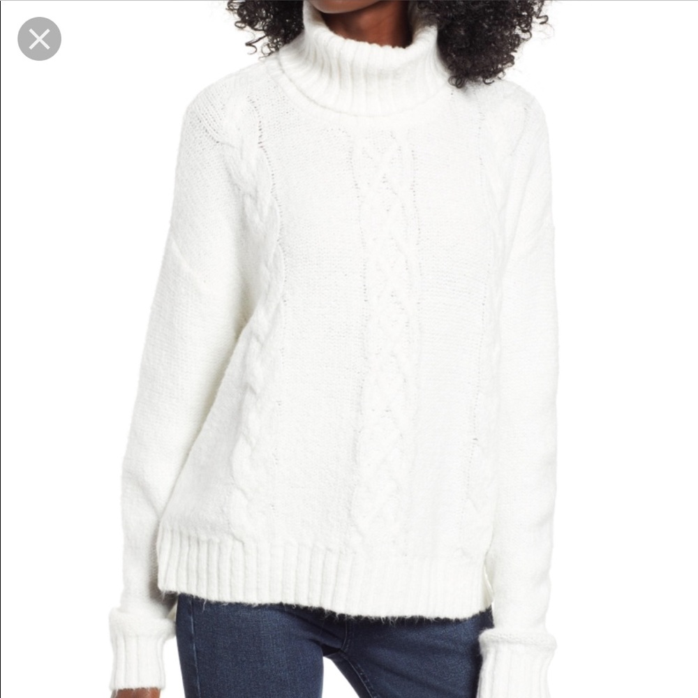 BP White Cozy Turtleneck Sweater
